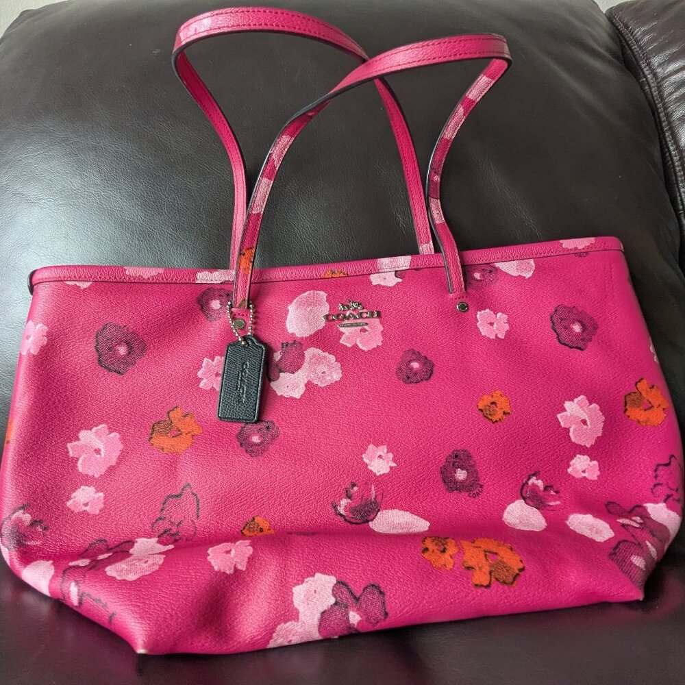 Coach Pink Floral Tote Bag